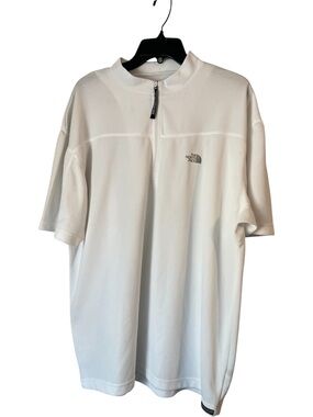 The North Face Men's White 1/4 zip short sleeve Performance Shirt XL